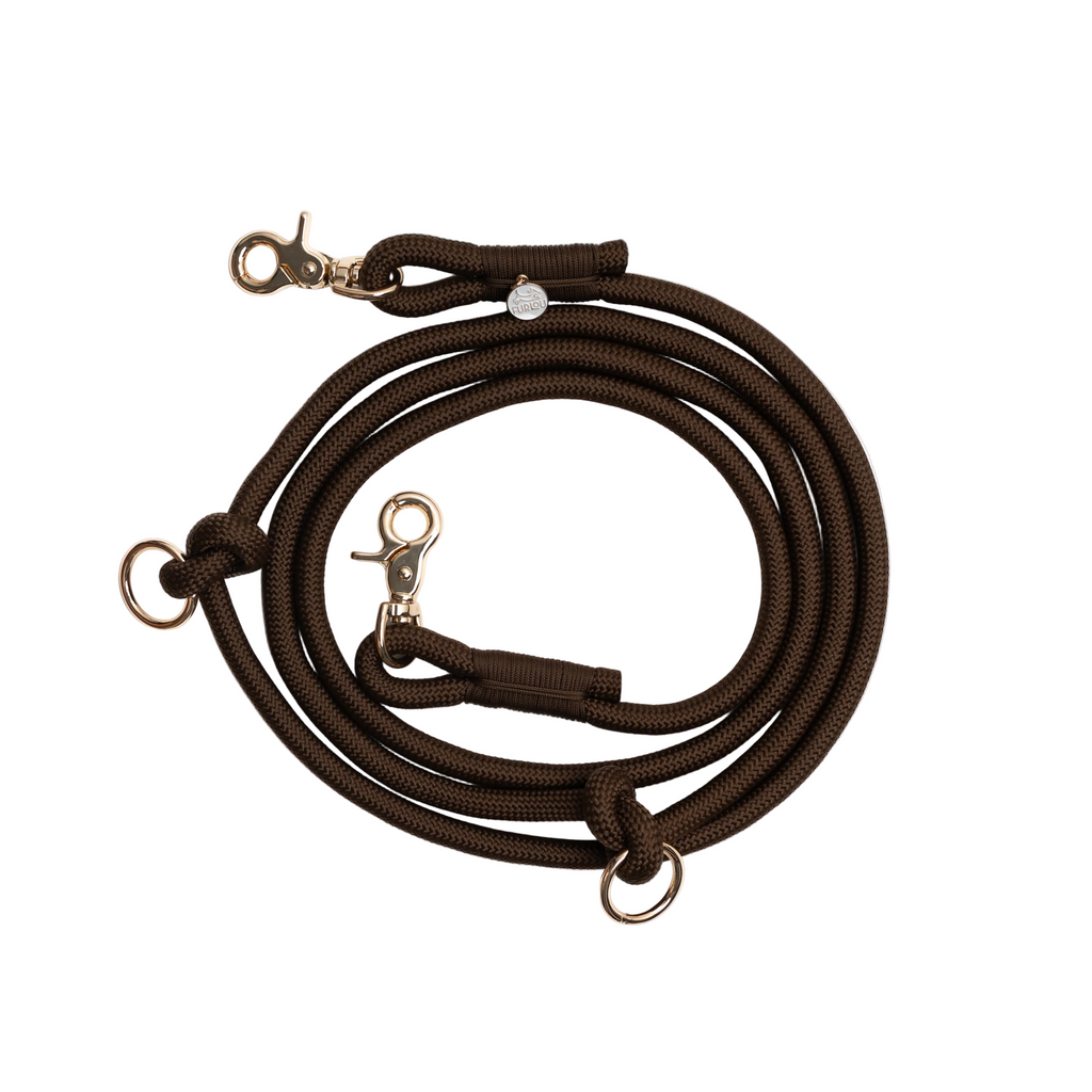 'Brown' - Hands Free Braided Leash