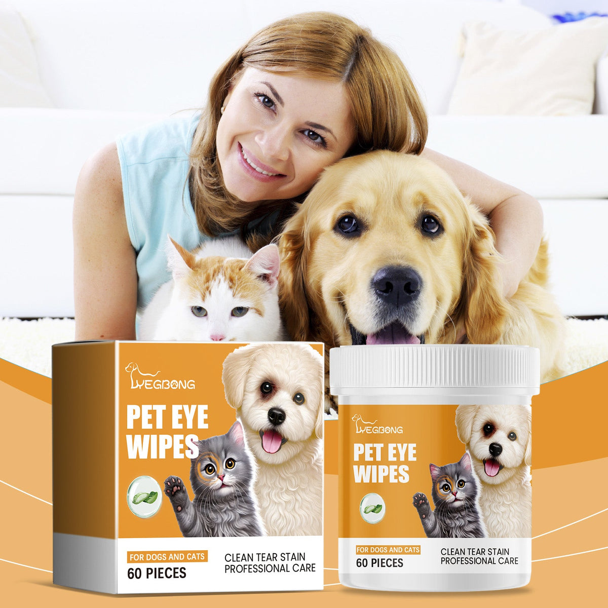 Eye Wipes for Cats and Dogs | Dogs to Tear Stains | Cat Pet Eye Cleaning Wet Wipes for Eyes