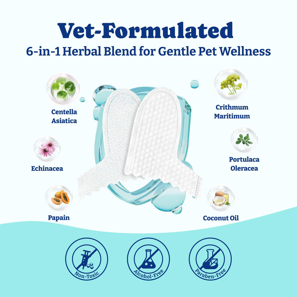 YoYoBay Cat & Dog Teeth Cleaning Wipes | Dual-Sided Herbal Formula 50 PCS Unflavored