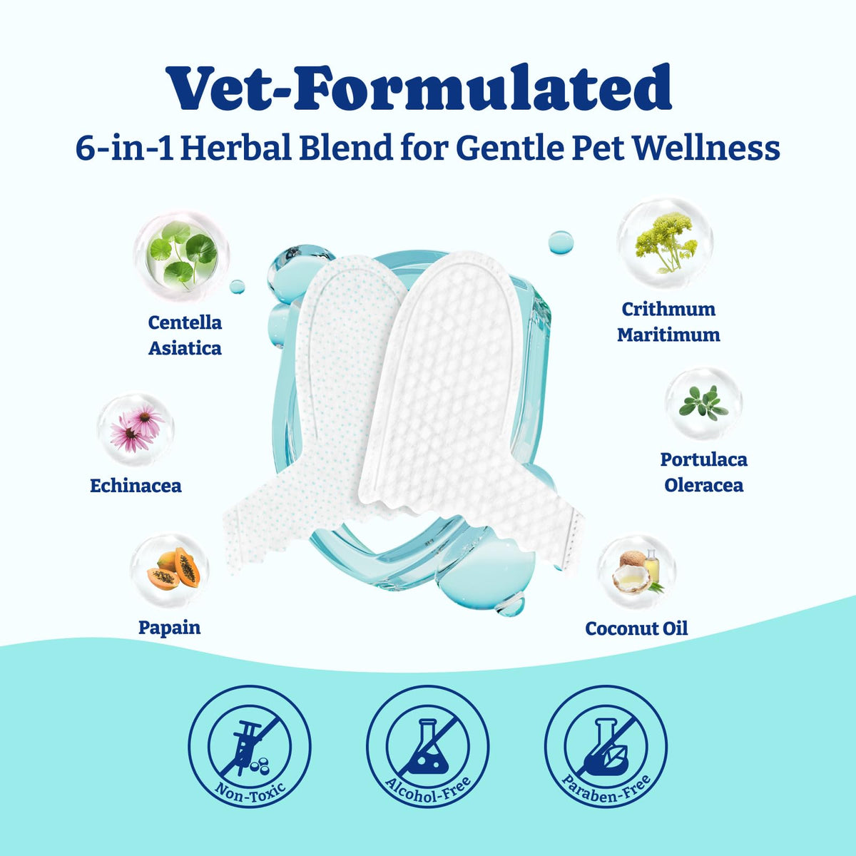 YoYoBay Cat & Dog Teeth Cleaning Wipes | Dual-Sided Herbal Formula 50 PCS Unflavored
