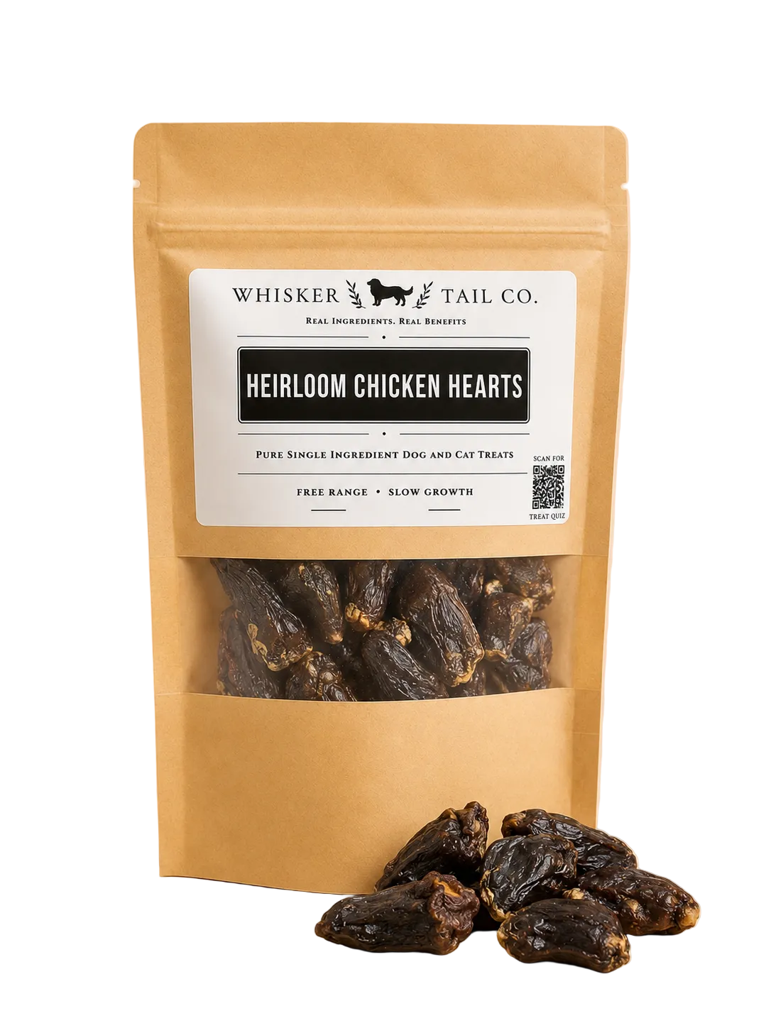 Chicken Hearts for Dogs & Cats | Nutrient-Rich Treat | Whisker & Tail Co.