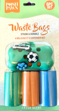 Waste Bags 5 PC Set | 4 Roll, 80 Ct, & Dispenser Set | Strong and Durable