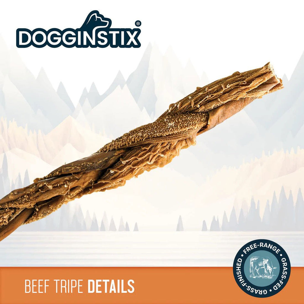 Dogginstix Braided Beef Tripe Natural Dog Chew | Digestible, Nutrient Rich, Omega 3