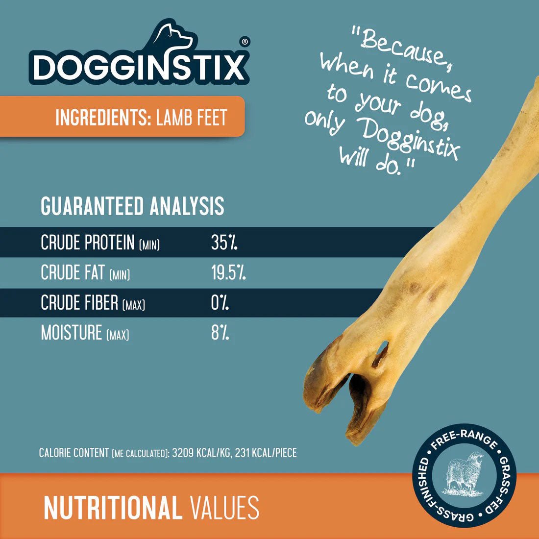 Dogginstix Lamb Foot Chew Dog Treat | Four Treats in One, Ideal for Small to Medium Dogs