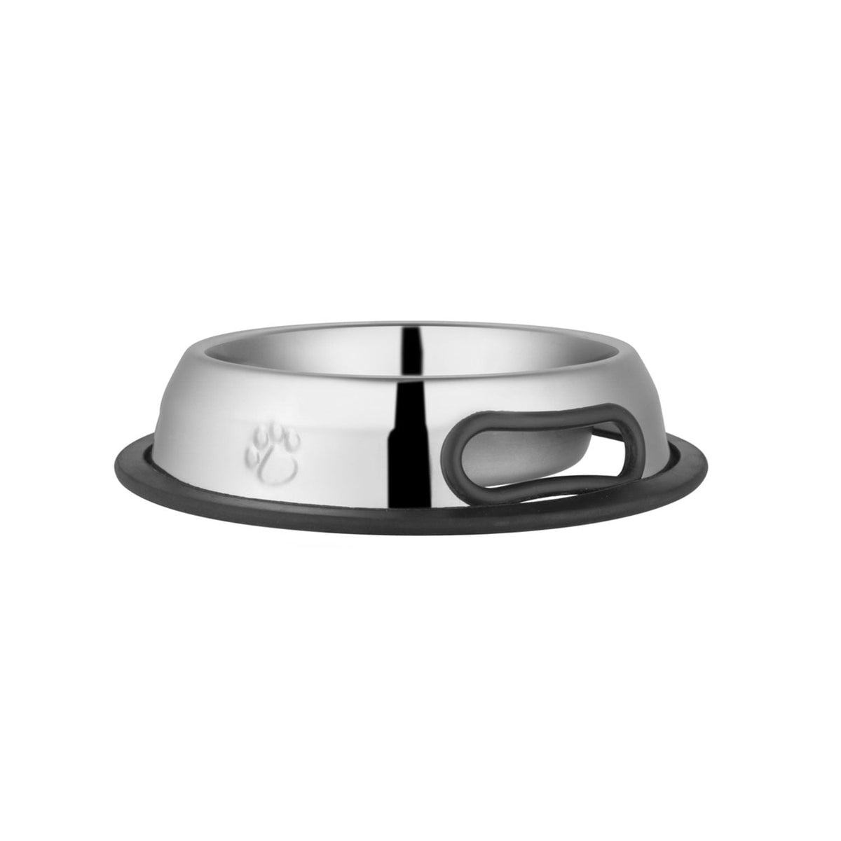 Pet Embossed No-Tip Anti-Skid Stainless Steel Pet Bowls for Dogs, Cats, Puppies, Kittens | Rubber Base, Food & Water Feeding Dish