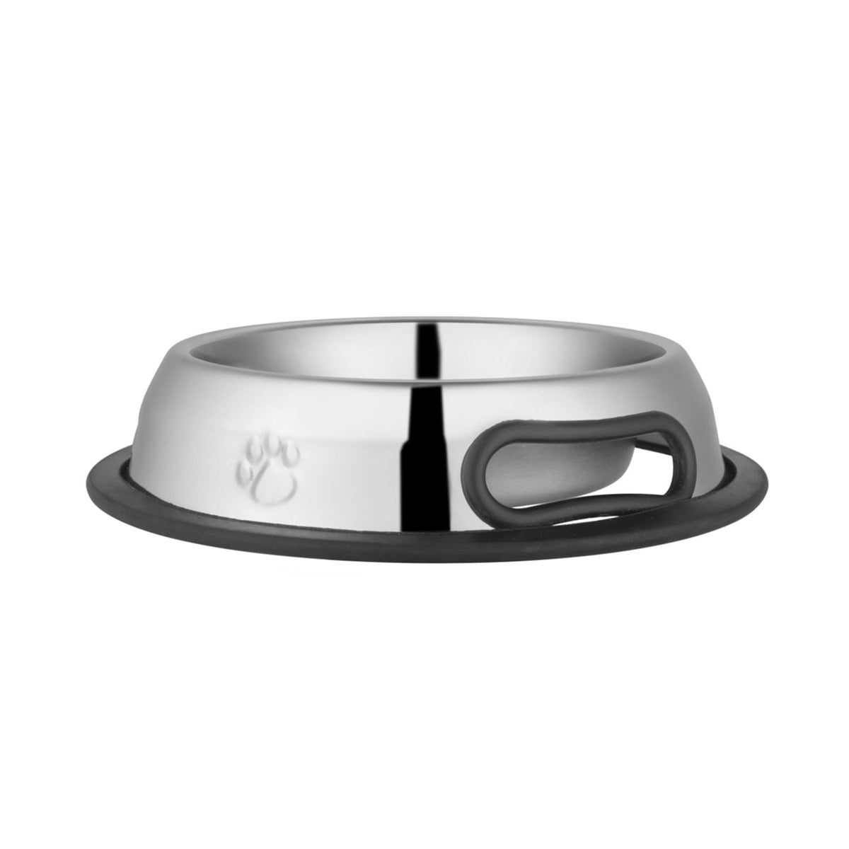 Pet Embossed No-Tip Anti-Skid Stainless Steel Pet Bowls for Dogs, Cats, Puppies, Kittens | Rubber Base, Food & Water Feeding Dish