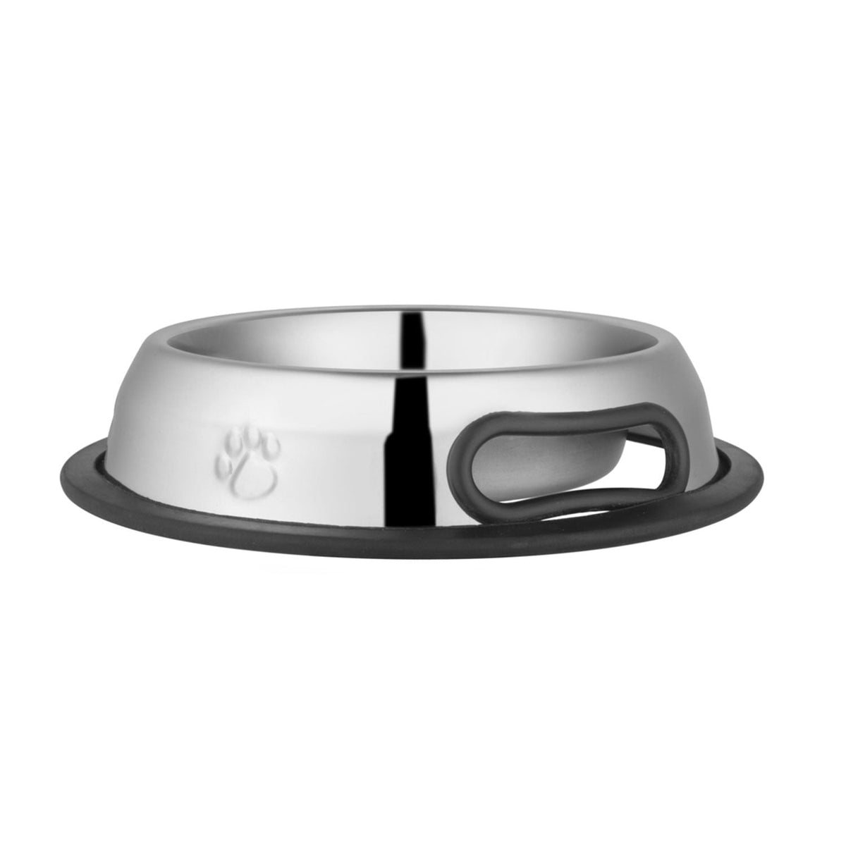Pet Embossed No-Tip Anti-Skid Stainless Steel Pet Bowls for Dogs, Cats, Puppies, Kittens | Rubber Base, Food & Water Feeding Dish
