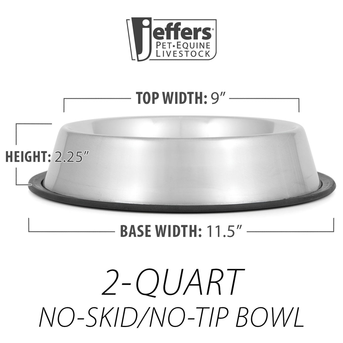 No-Skid/No-Tip Stainless Steel Pet Bowls