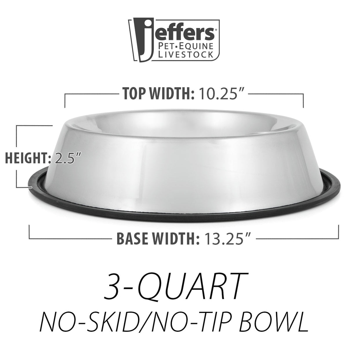 No-Skid/No-Tip Stainless Steel Pet Bowls