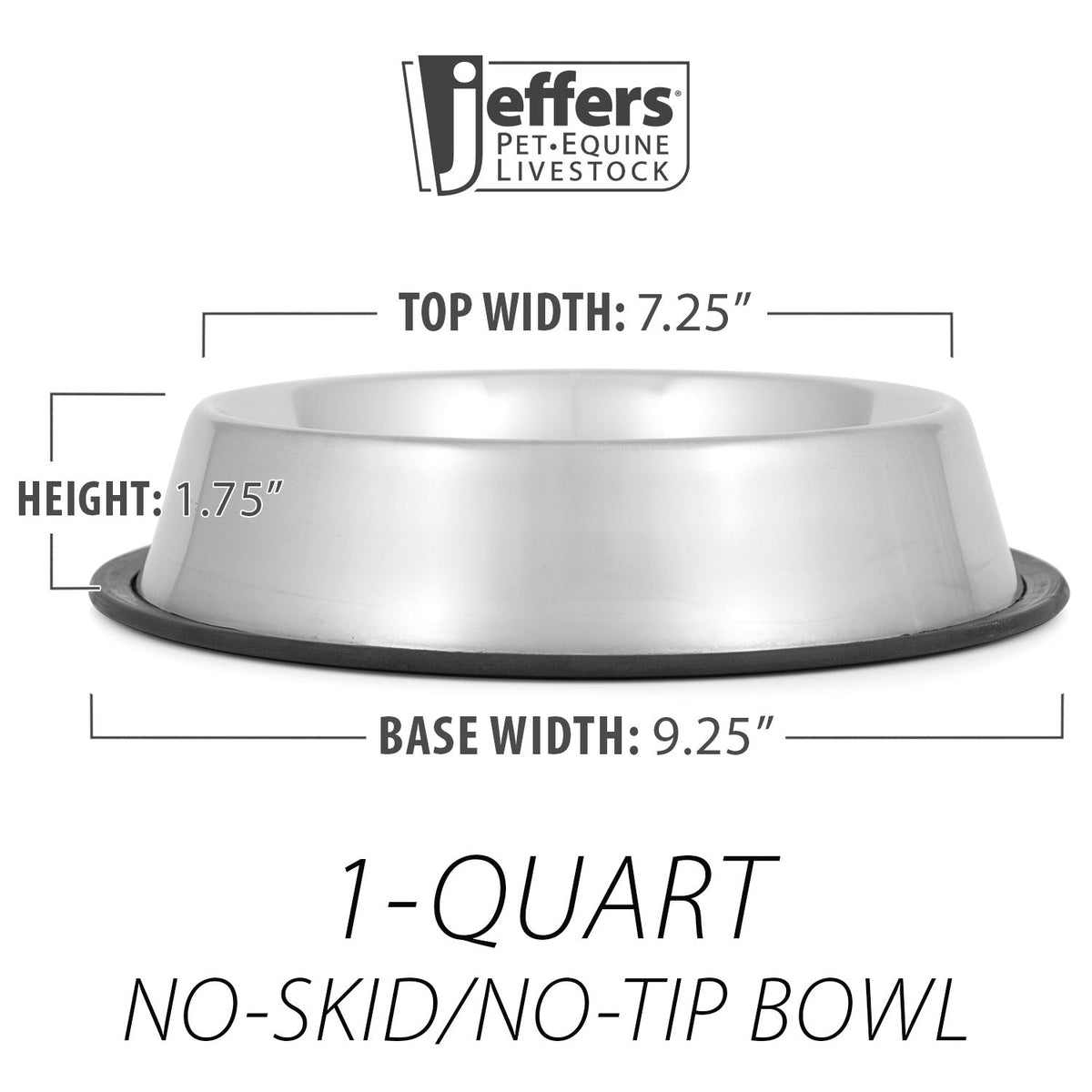 No-Skid/No-Tip Stainless Steel Pet Bowls