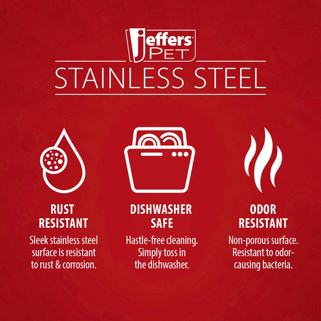 No-Skid/No-Tip Stainless Steel Pet Bowls
